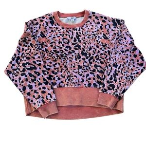 JoyLab Pink and Black Animal Print Top